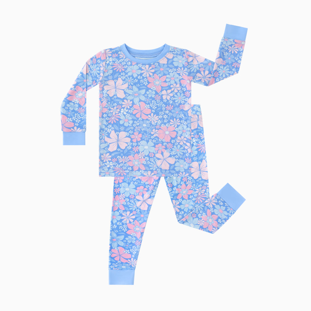 Kids Bamboo Two-Piece Pajama Set Spring Petal Party