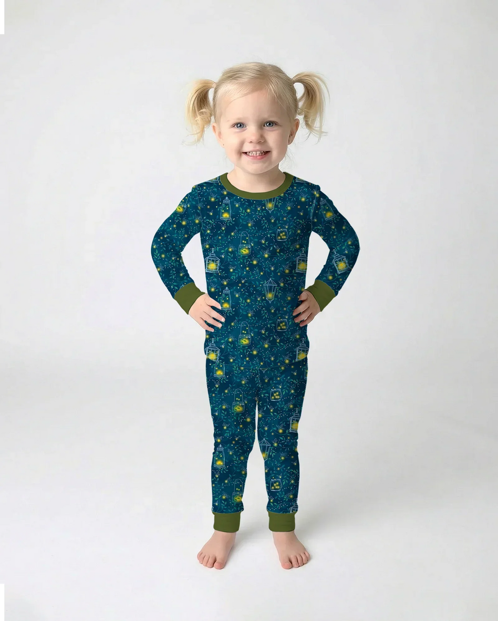 Firefly Lantern Night Bamboo Two Piece Long Sleeve Pajama Set
