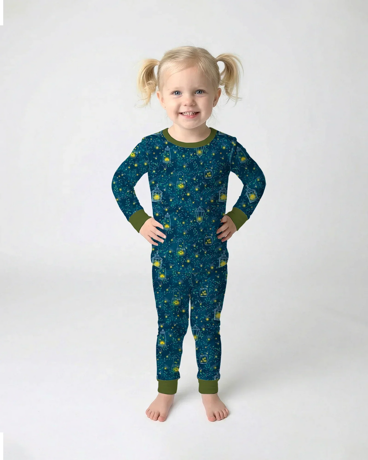 Firefly Lantern Night Bamboo Two Piece Long Sleeve Pajama Set