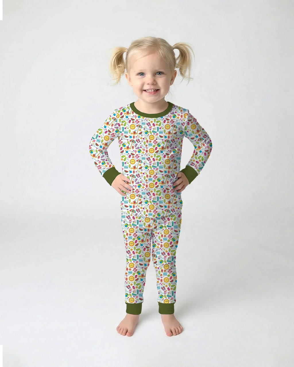 Sunshine Splash Party Bamboo Two Piece Long Sleeve Pajama Set