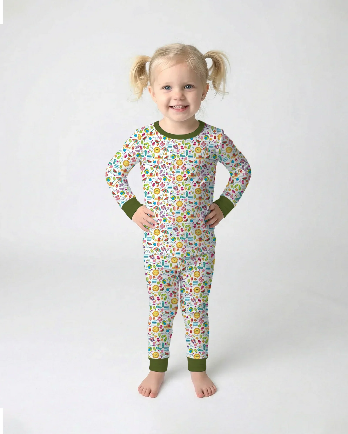 Sunshine Splash Party Bamboo Two Piece Long Sleeve Pajama Set