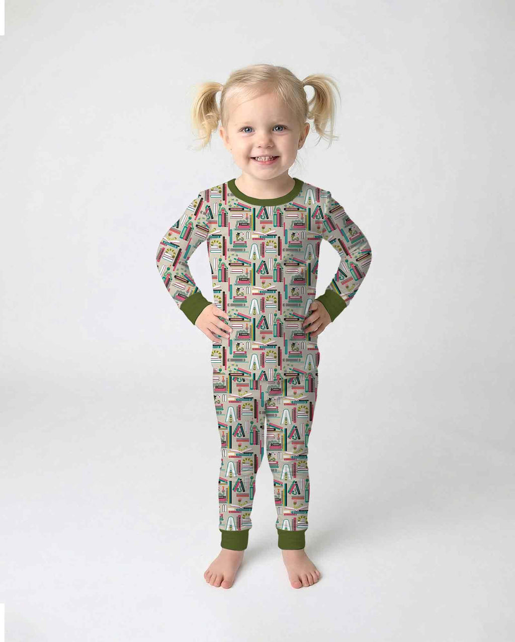 Bookworm Adventures Bamboo Two Piece Long Sleeve Pajama Set