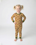 Dancing Hippo Treats Bamboo Two Piece Long Sleeve Pajama Set