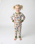 Wildflower Watercolor Garden Bamboo Two Piece Long Sleeve Pajama Set