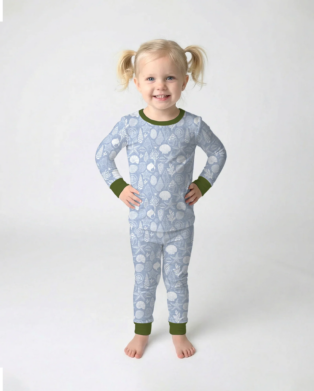 Coastal Treasures Bamboo Two Piece Long Sleeve Pajama Set