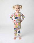 Sweet Rainbow School Adventure Bamboo Two Piece Long Sleeve Pajama Set