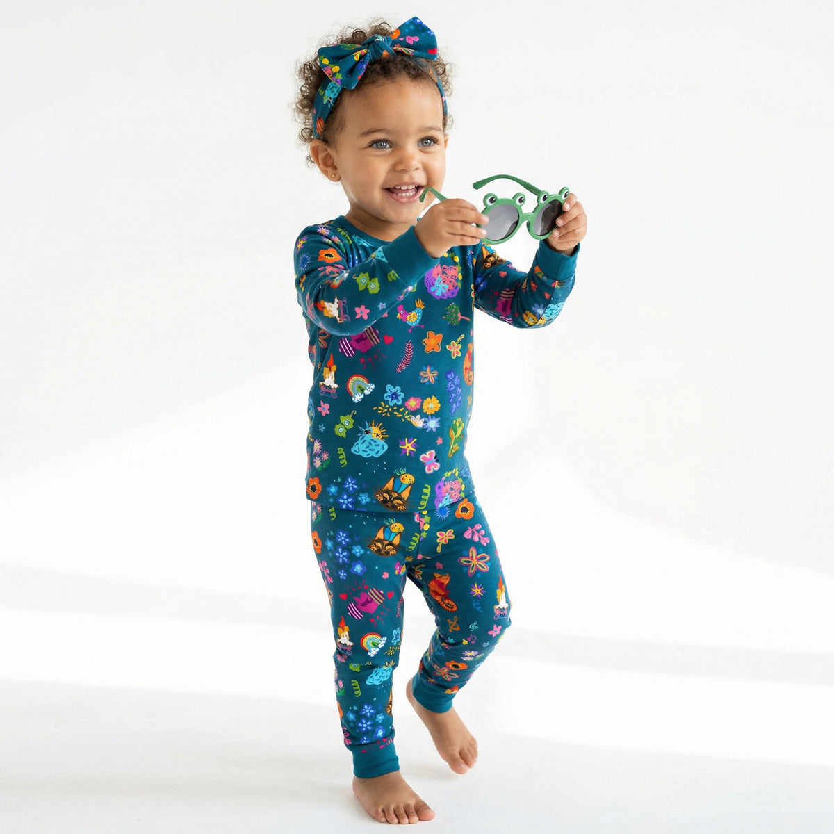 Kids Bamboo Two-Piece Pajama Set Spring Magic Garden