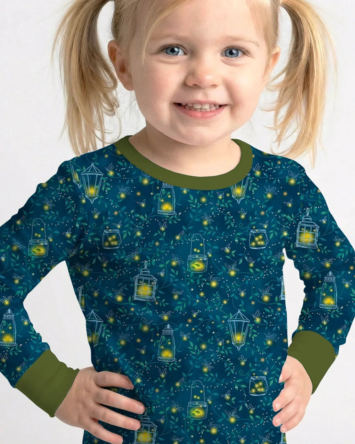 Firefly Lantern Night Bamboo Two Piece Long Sleeve Pajama Set