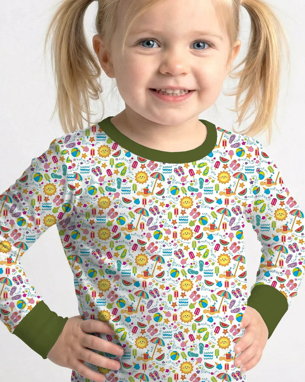 Sunshine Splash Party Bamboo Two Piece Long Sleeve Pajama Set