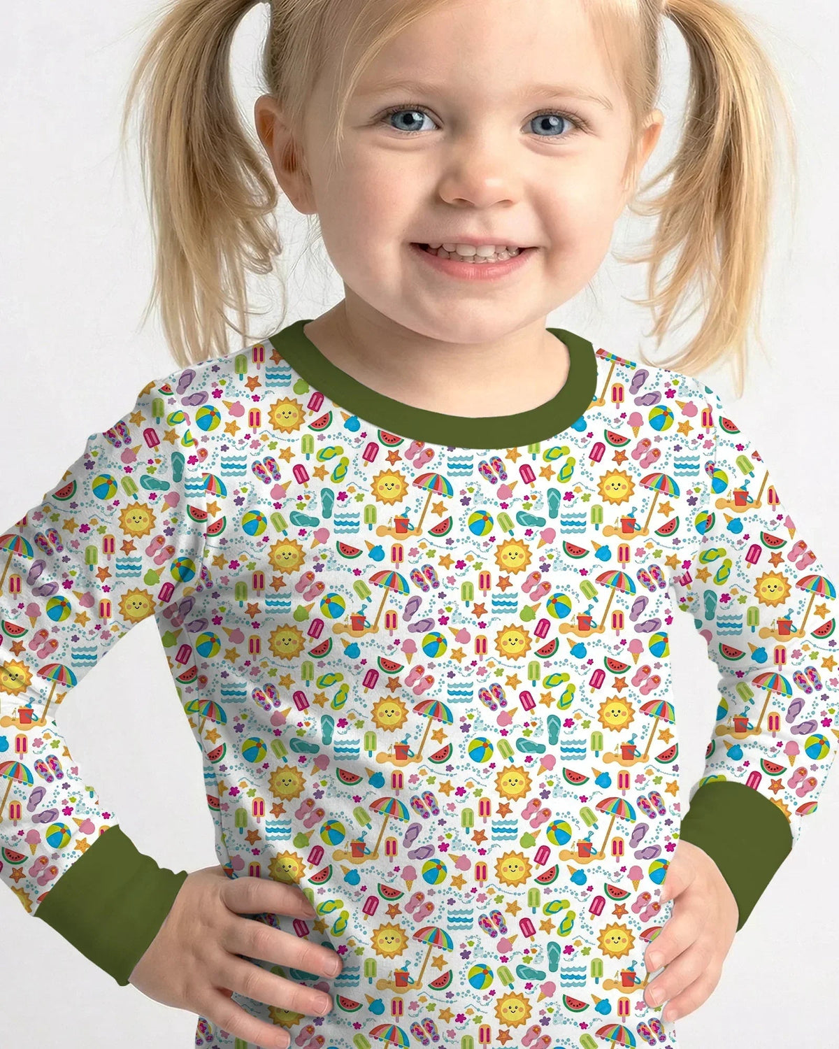 Sunshine Splash Party Bamboo Two Piece Long Sleeve Pajama Set