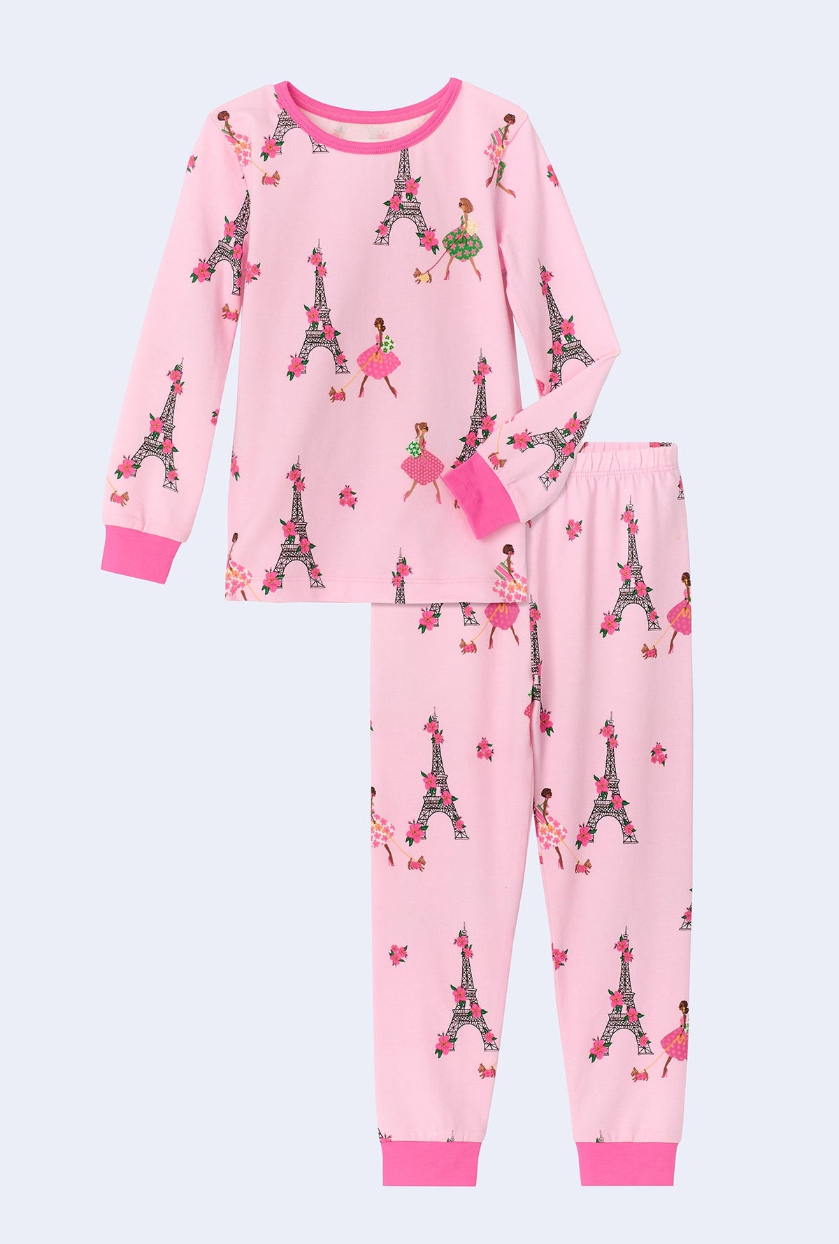 Tres Chic Long Sleeve Stretch Jersey Kids PJ Set