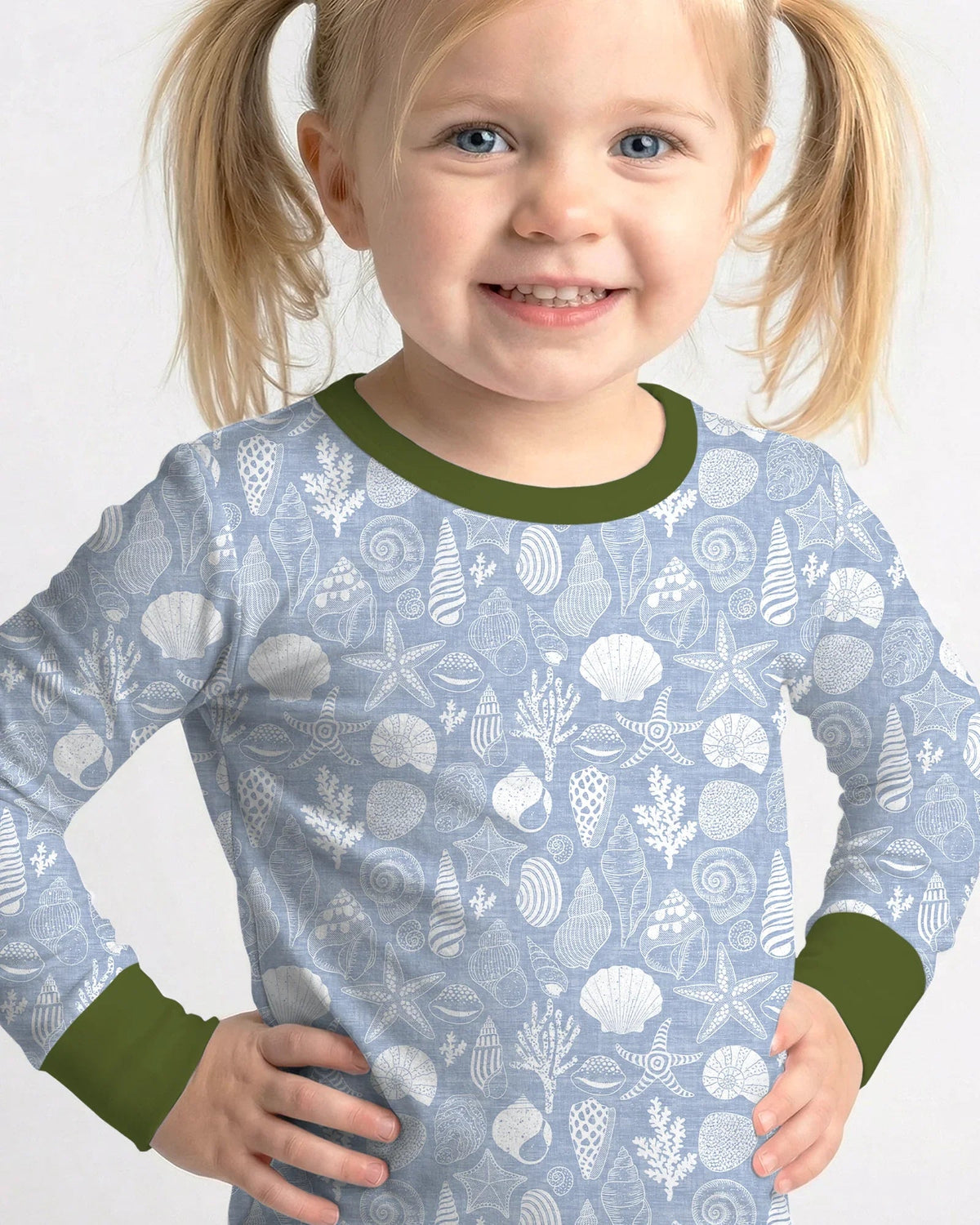 Coastal Treasures Bamboo Two Piece Long Sleeve Pajama Set