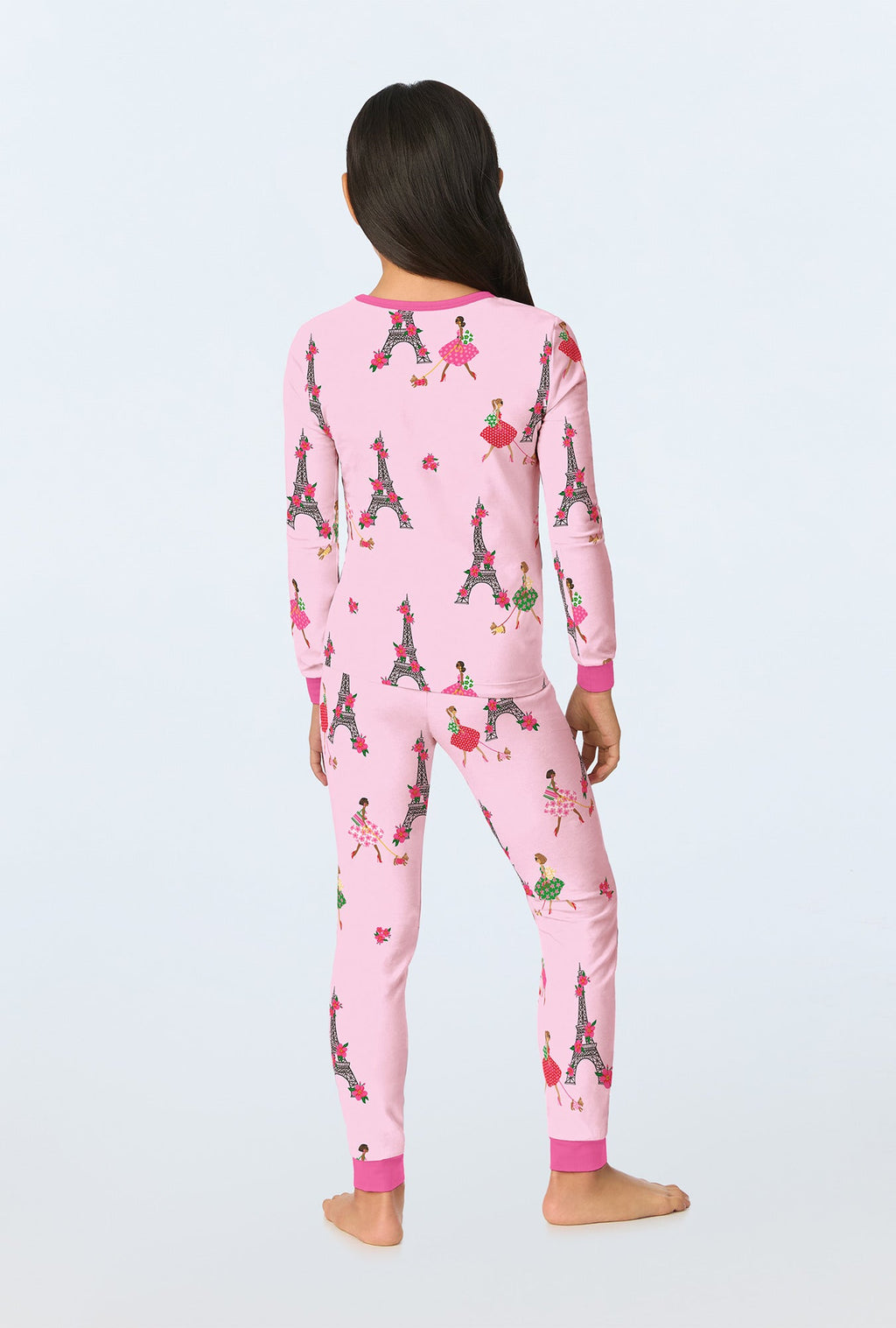 Tres Chic Long Sleeve Stretch Jersey Kids PJ Set