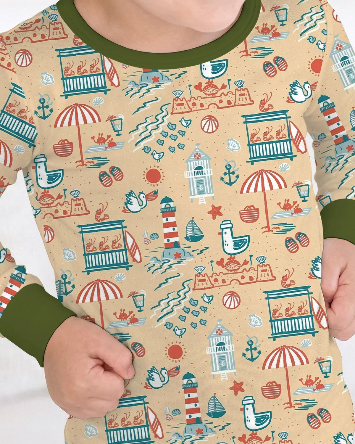 Seaside Storybook Days Bamboo Two Piece Long Sleeve Pajama Set