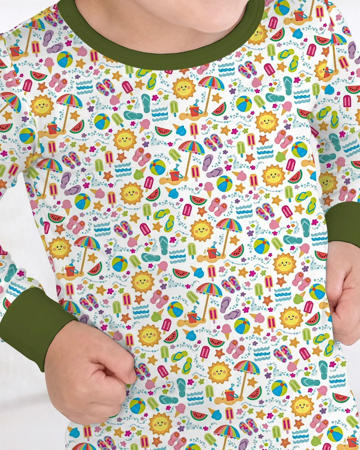 Sunshine Splash Party Bamboo Two Piece Long Sleeve Pajama Set