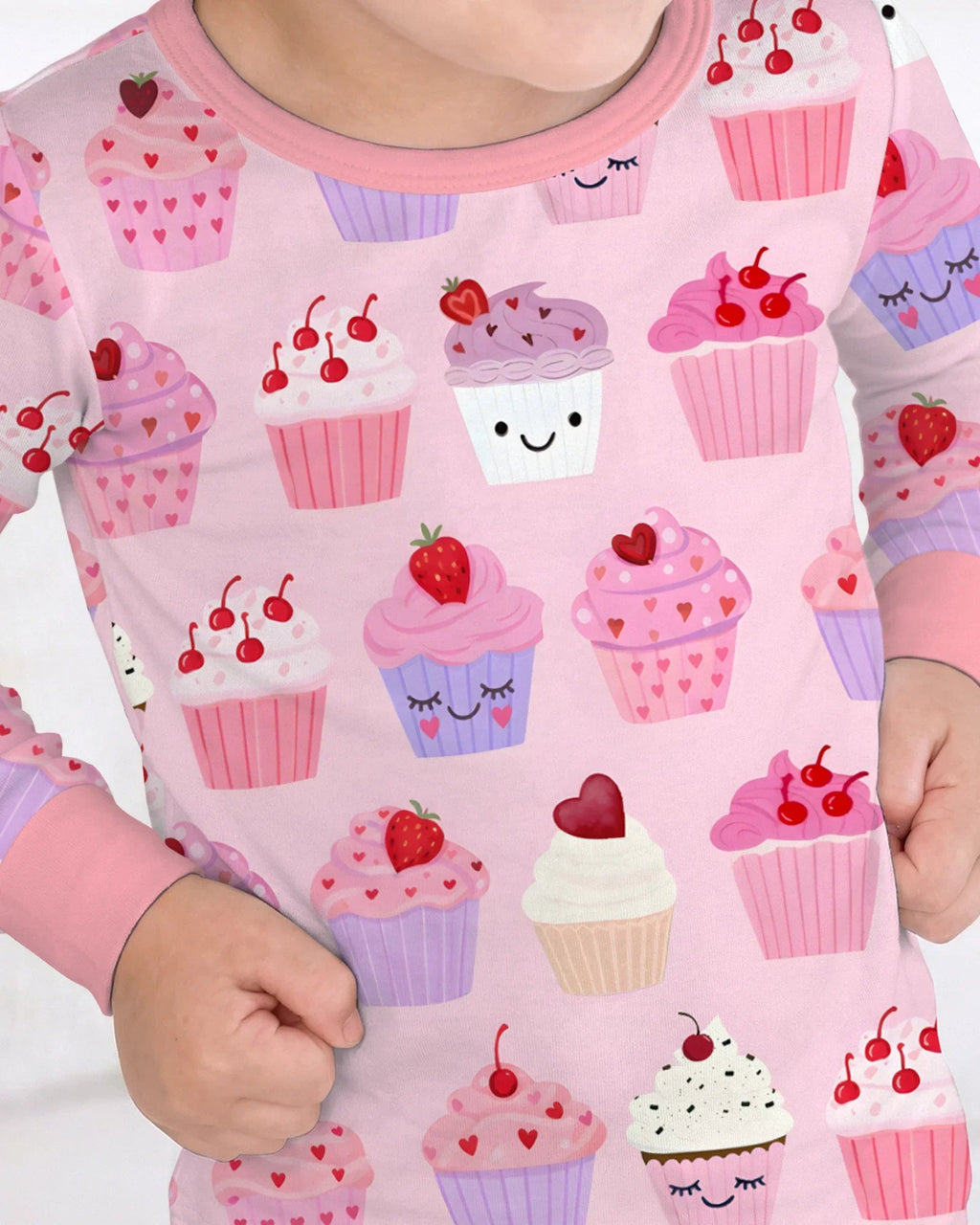 Valentine Emotional Cupcakes Bamboo Two Piece Long Sleeve Pajama Set