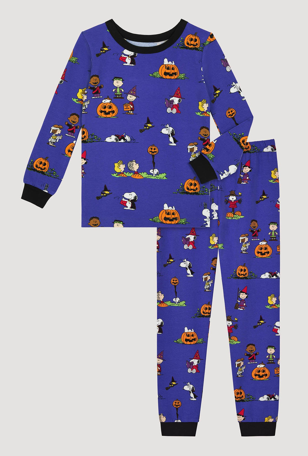 Spooky Season Snoopy Long Sleeve Stretch Jersey Kids Pj Set