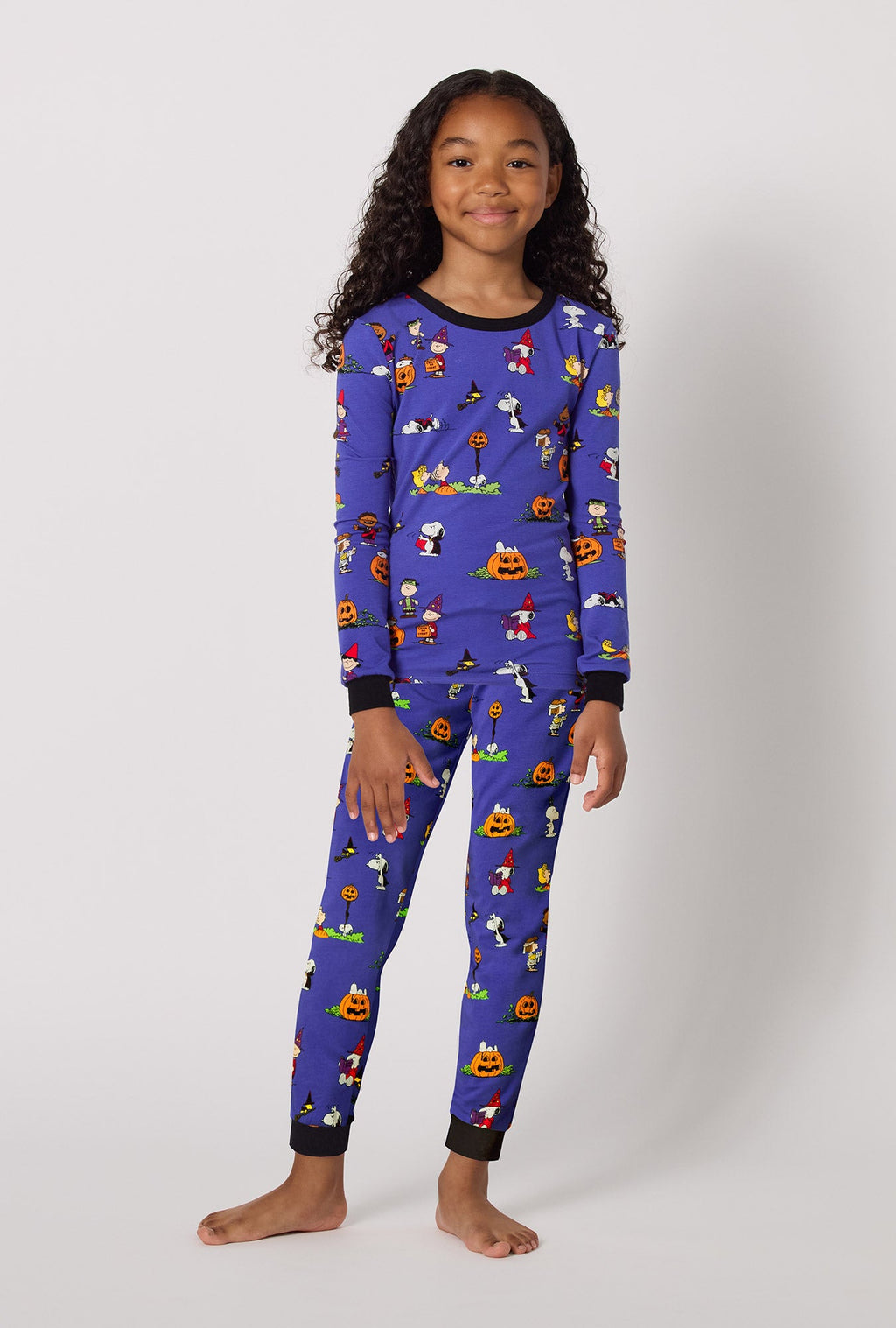 Spooky Season Snoopy Long Sleeve Stretch Jersey Kids Pj Set