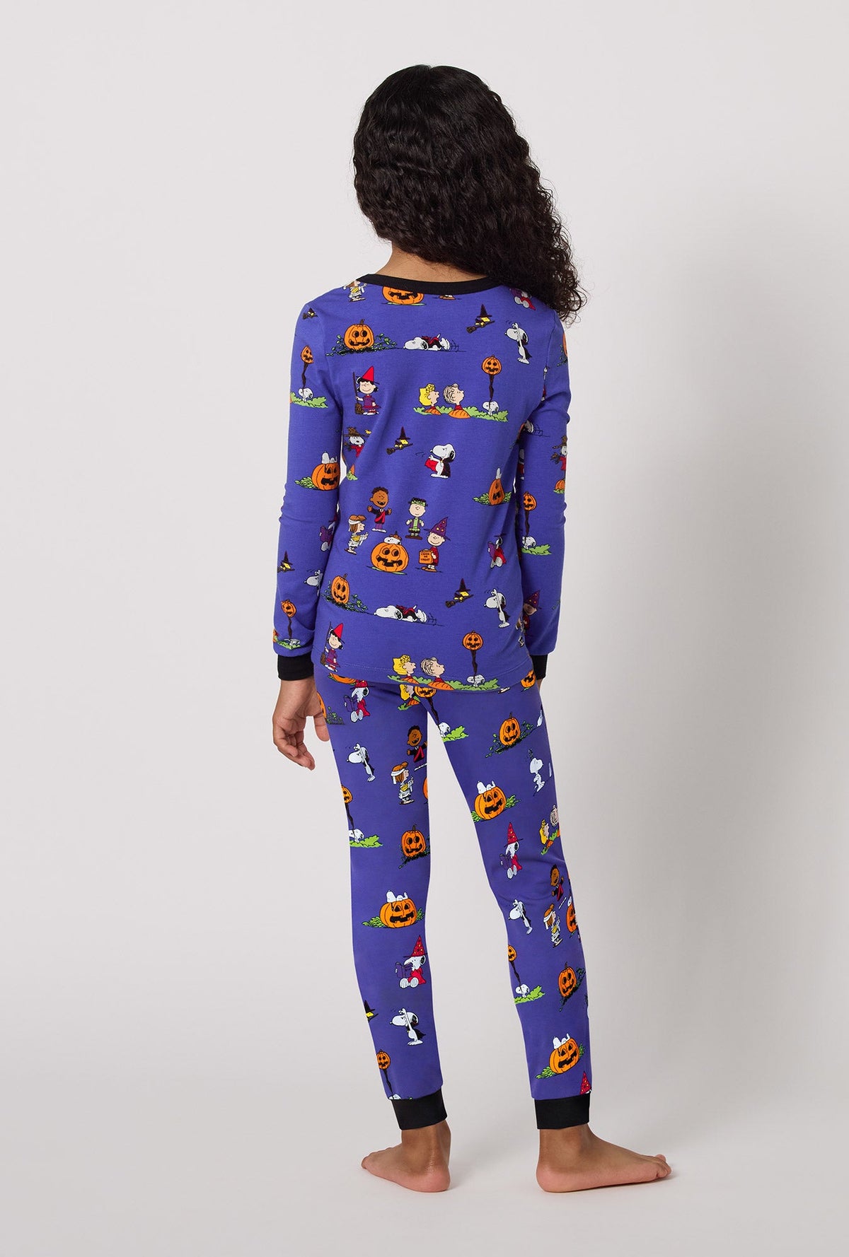 Spooky Season Snoopy Long Sleeve Stretch Jersey Kids Pj Set