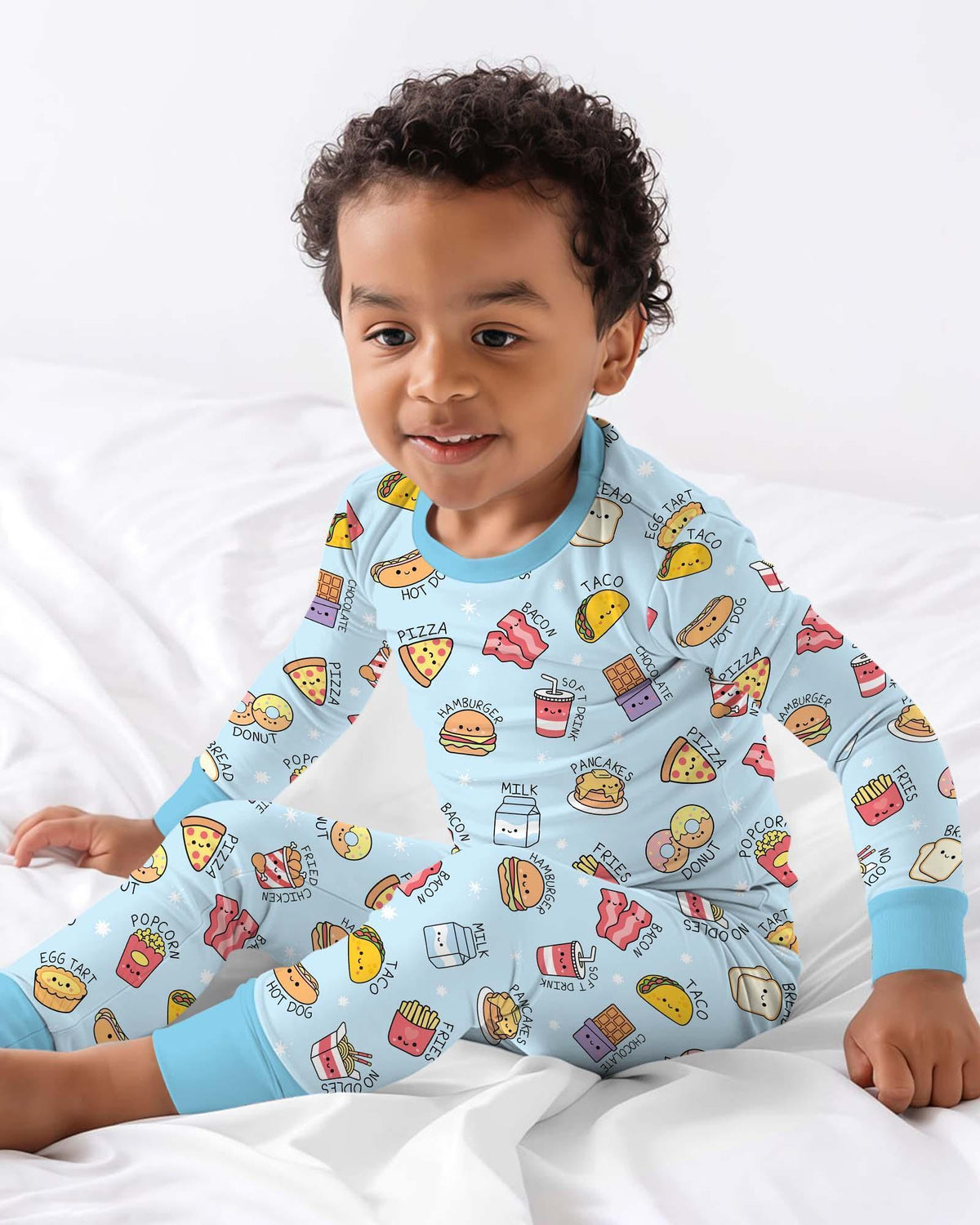 Kawaii Yummy Food Bamboo Two Piece Long Sleeve Pajama Set