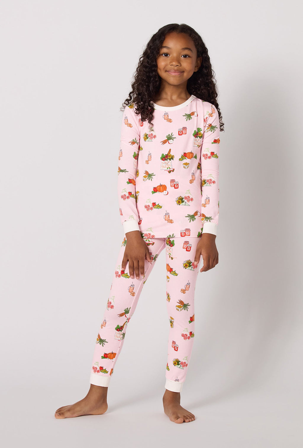 Farm Fresh Long Sleeve Stretch Jersey Kids Pj Set