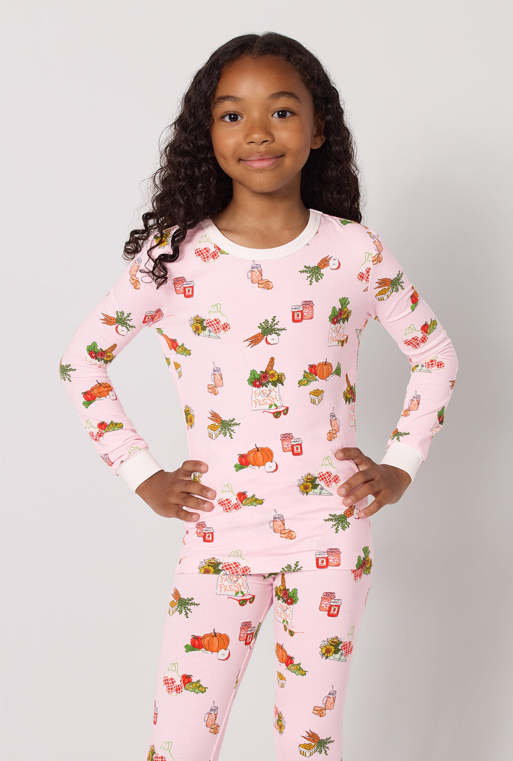 Farm Fresh Long Sleeve Stretch Jersey Kids Pj Set