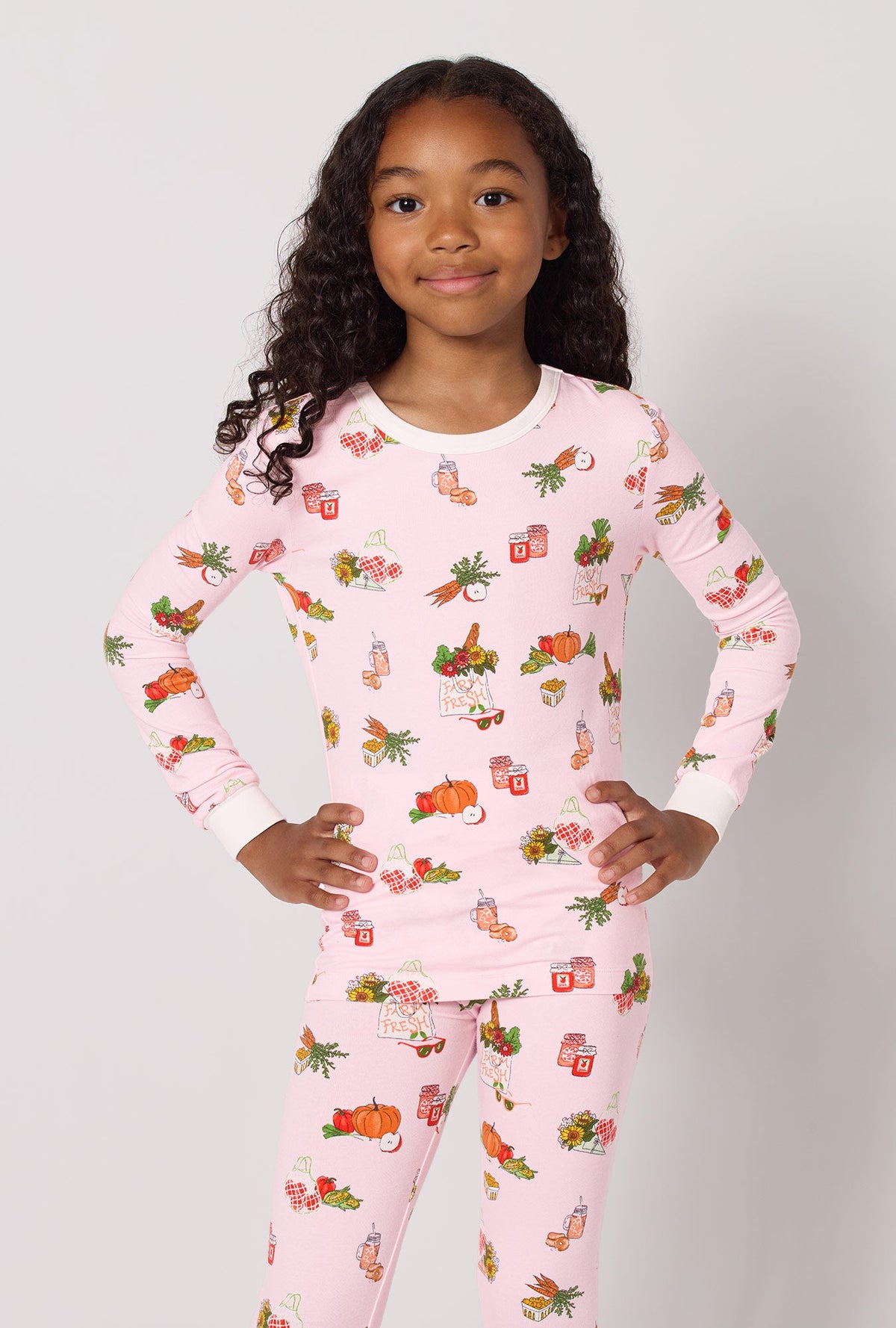 Farm Fresh Long Sleeve Stretch Jersey Kids Pj Set