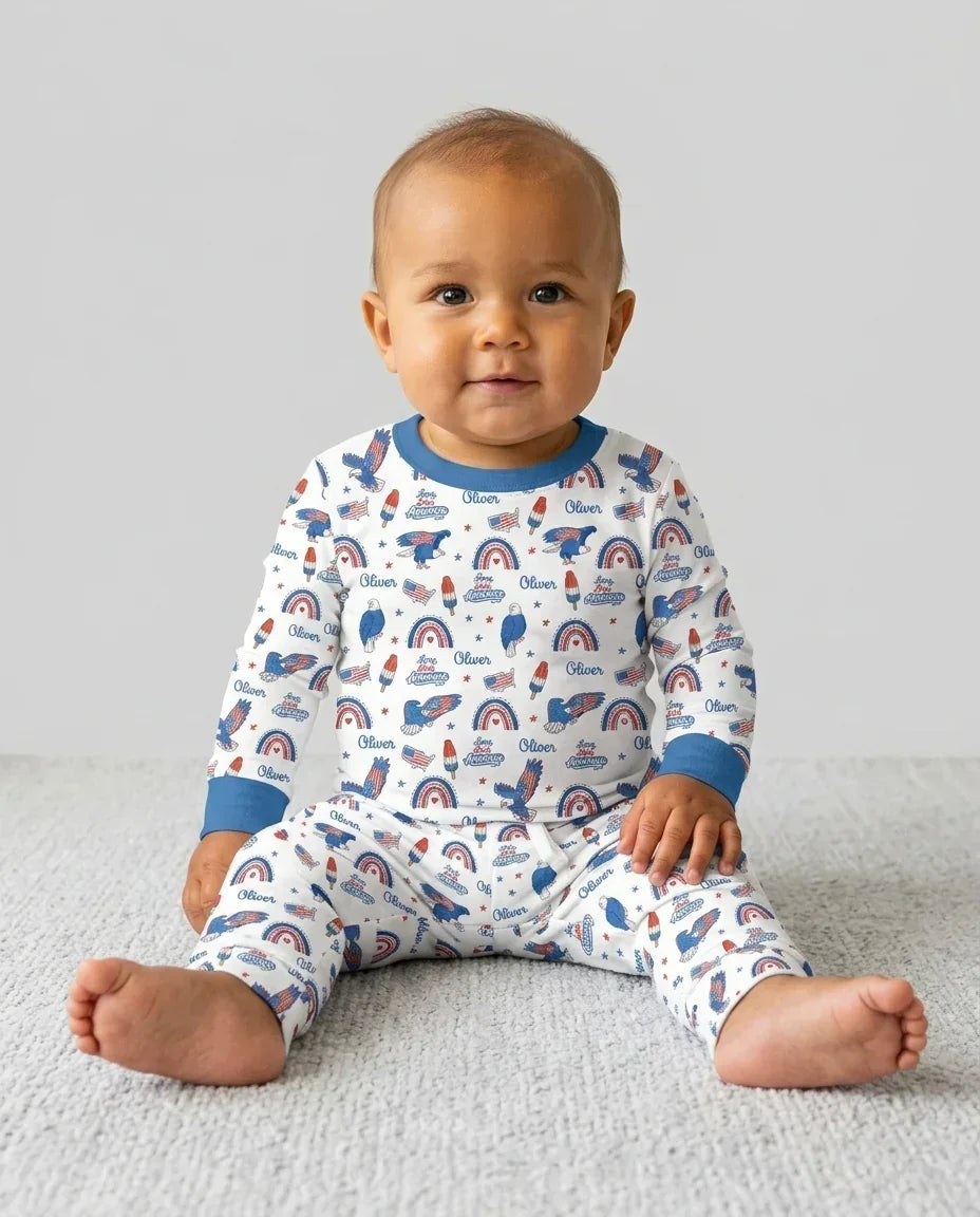 Long Live America Bamboo Two Piece Long Sleeve Pajama Set