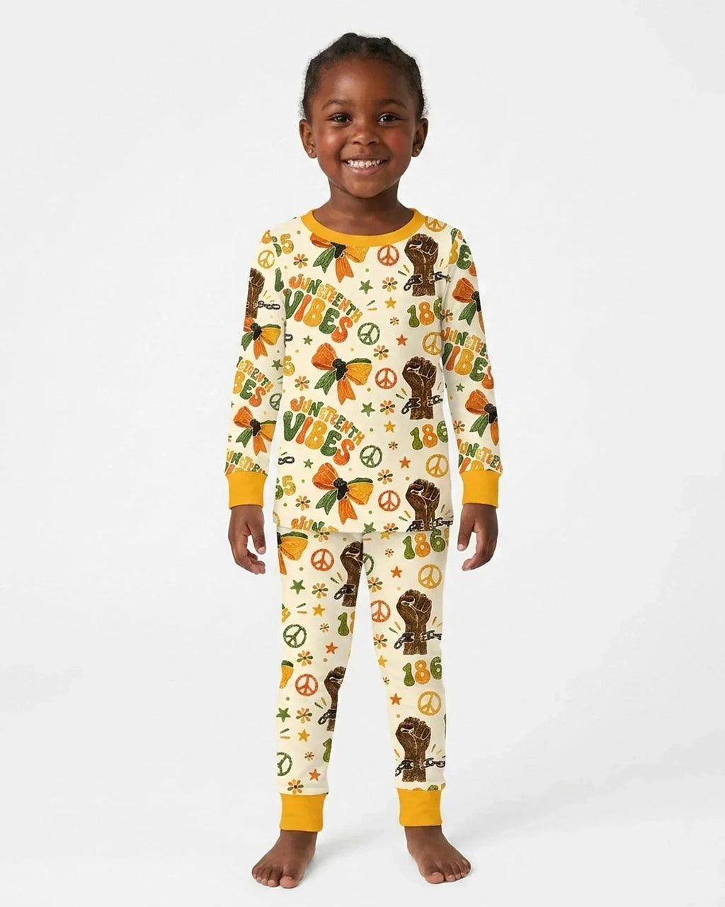 Juneteenth Vibes Vintage Bamboo Two Piece Long Sleeve Pajama Set