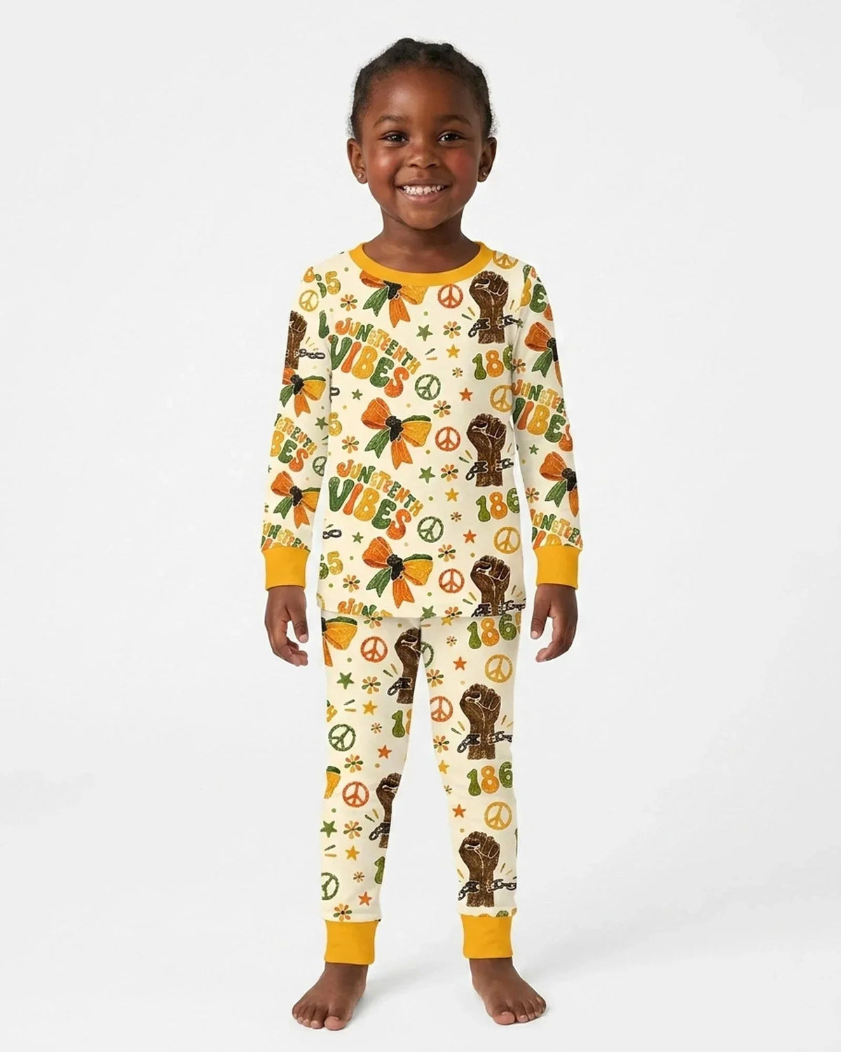 Juneteenth Vibes Vintage Bamboo Two Piece Long Sleeve Pajama Set