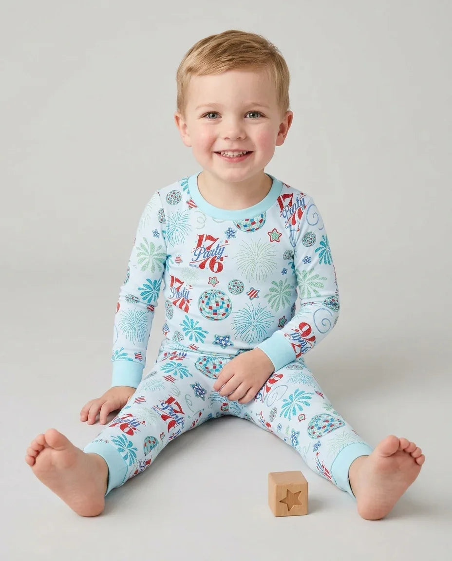 Land Of Free Family Matching Bamboo Two Piece Long Sleeve Pajama Set