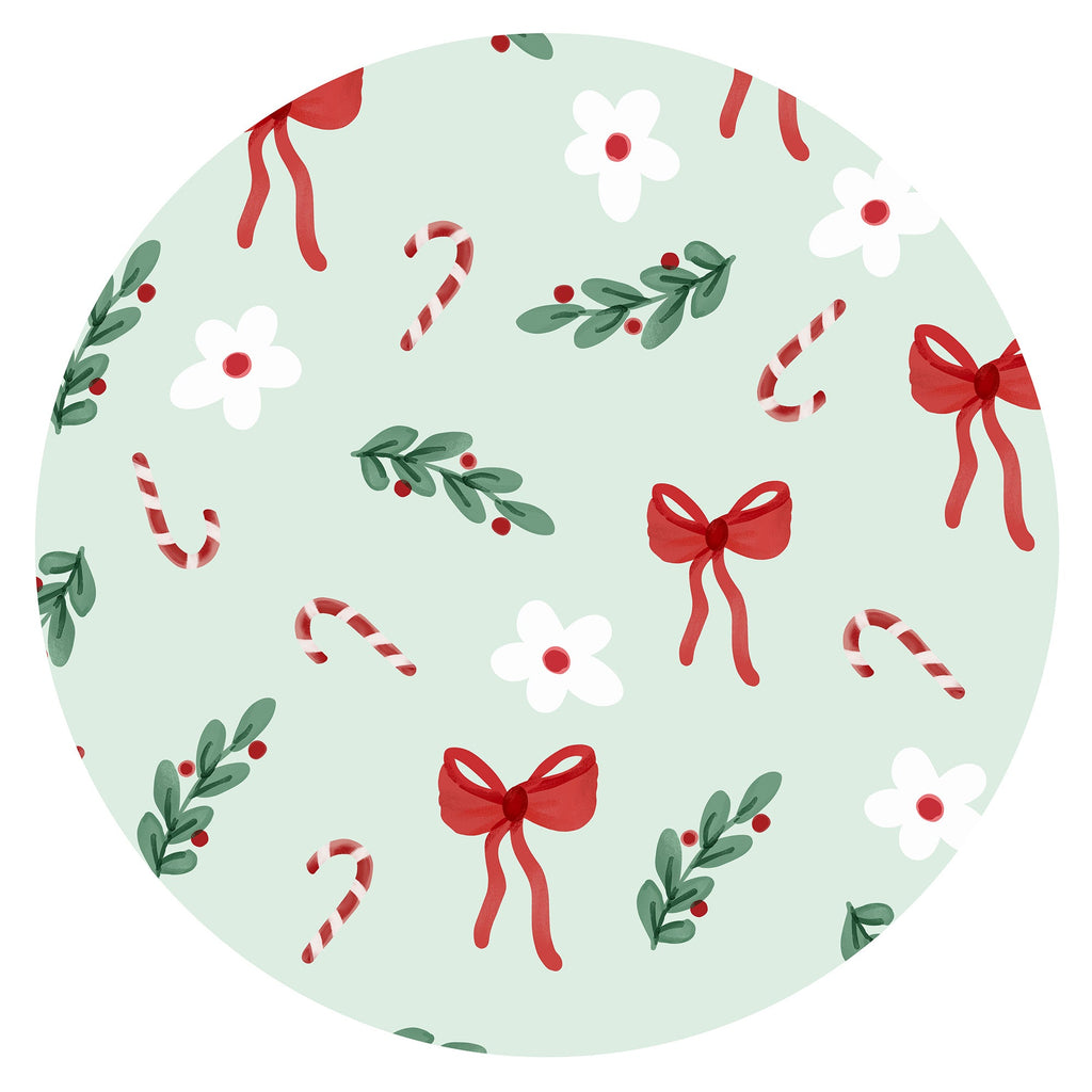 Christmas Bows and Candy Cane Garden Kids Bamboo Two-Piece Pajama Set