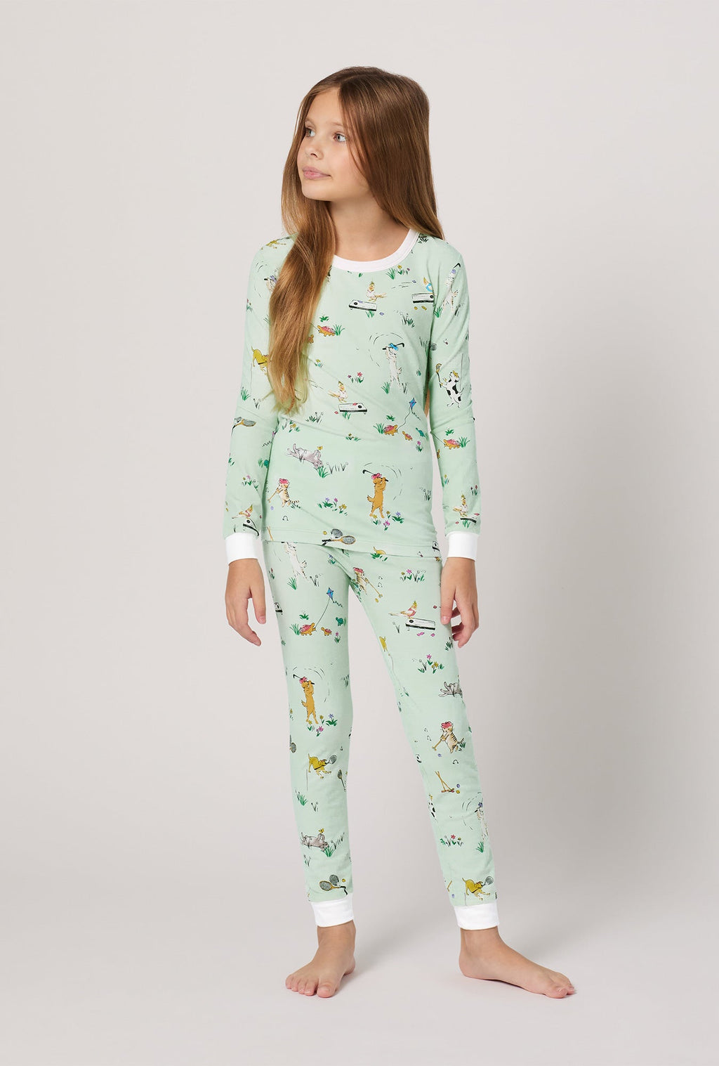 Lawn Games Long Sleeve Stretch Jersey Kids Pj Set