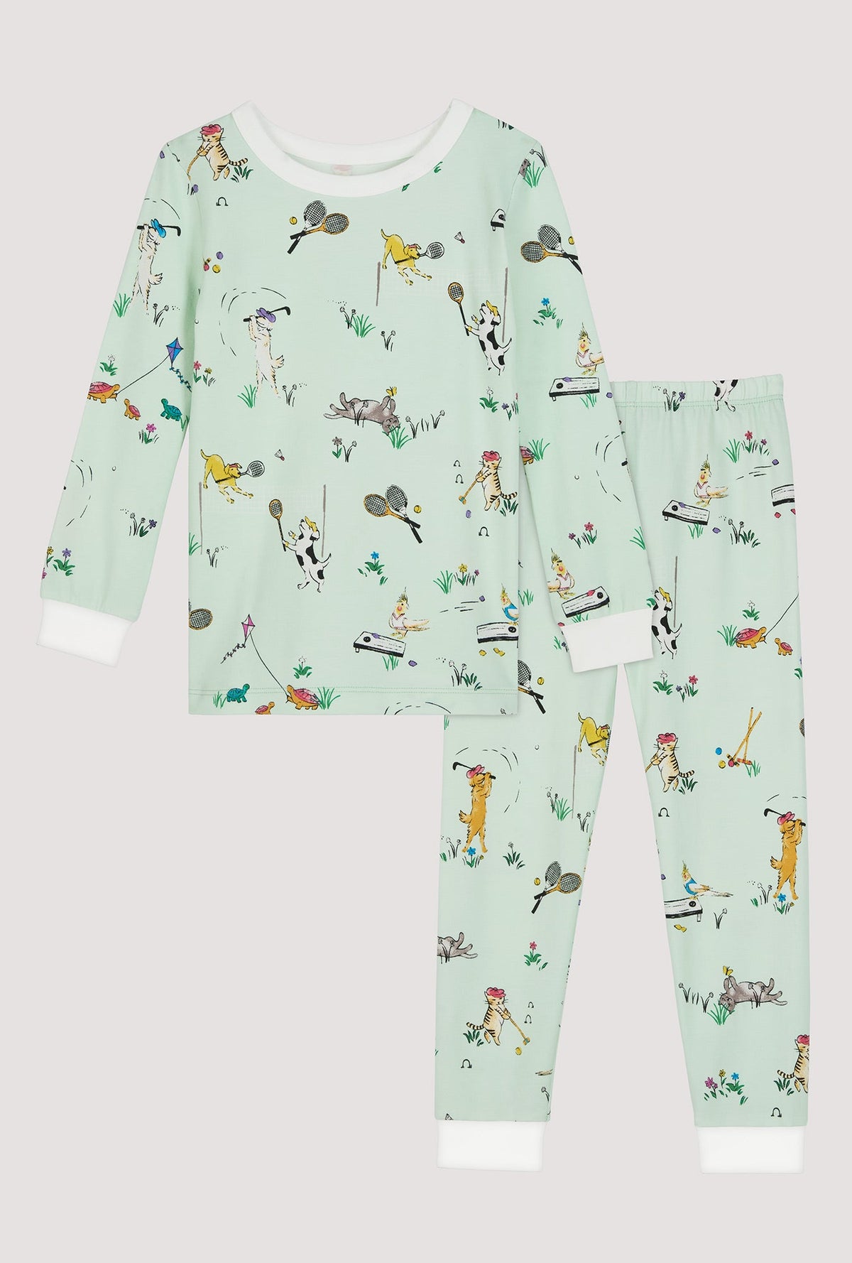 Lawn Games Long Sleeve Stretch Jersey Kids Pj Set