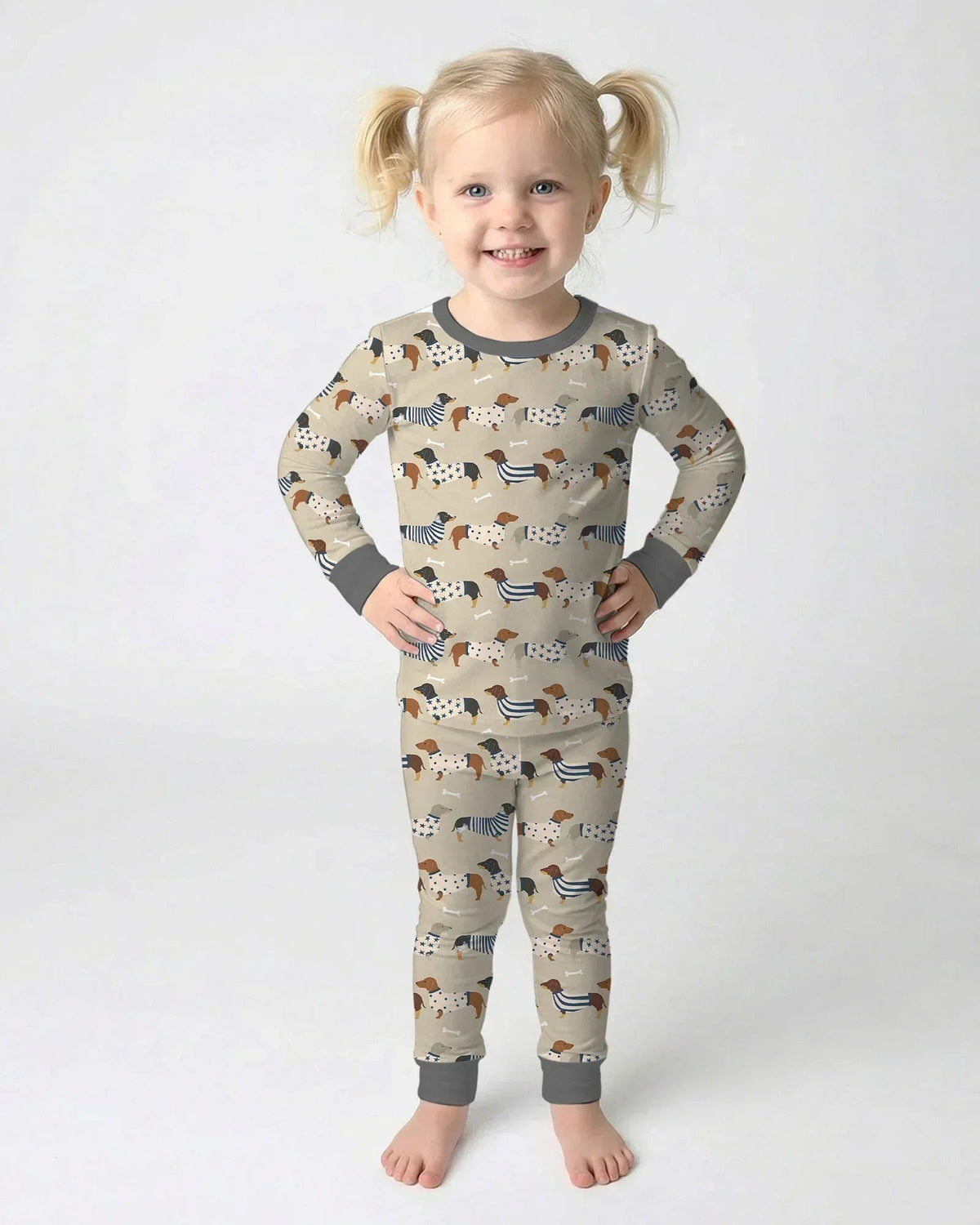 Cute Wieners Bamboo Two Piece Long Sleeve Pajama Set