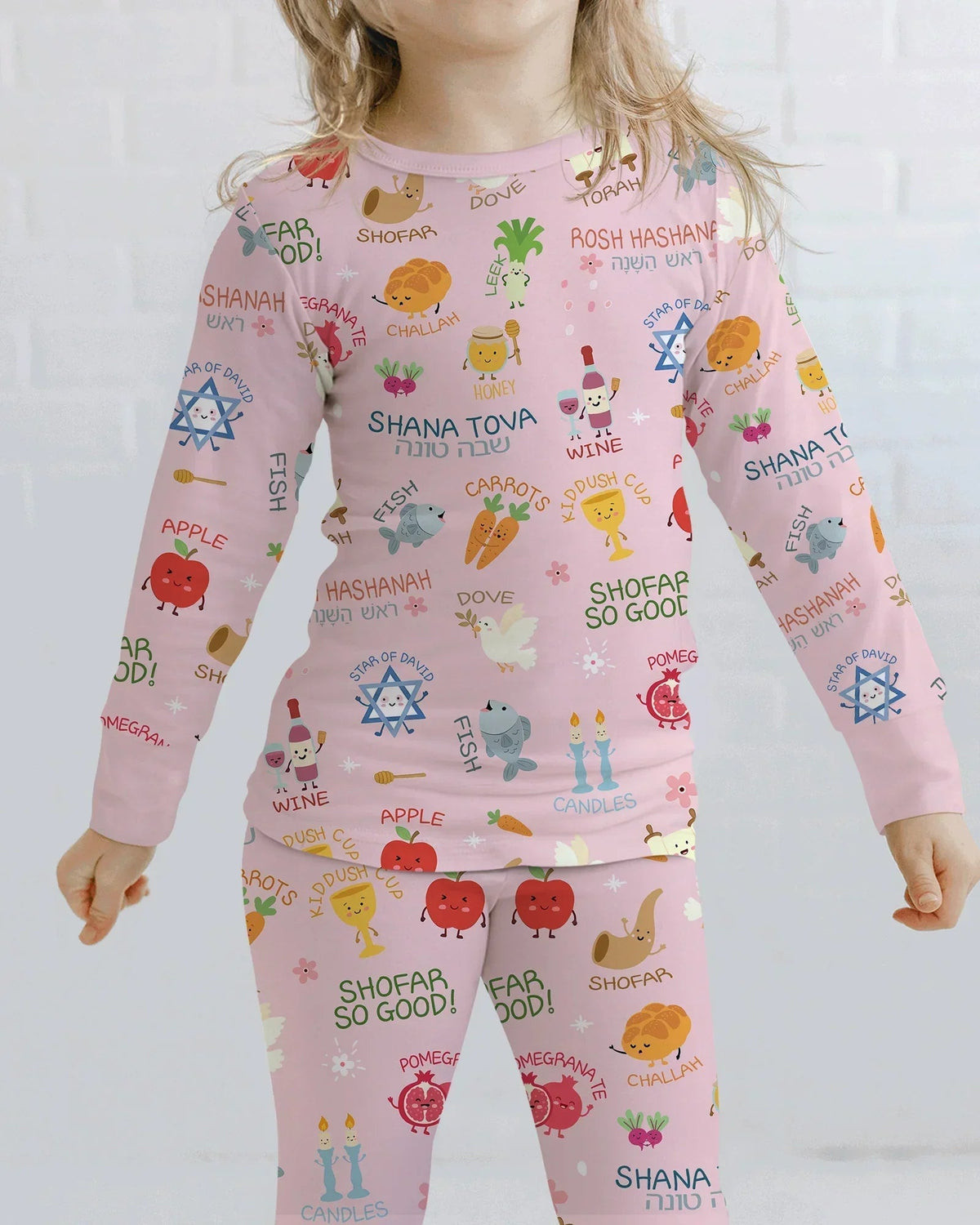 Family Rosh Hashanah Matching Bamboo Two Piece Long Sleeve Pajama Set