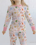 Whimsical Cat Parade Two Piece Long Sleeve Pajama Set