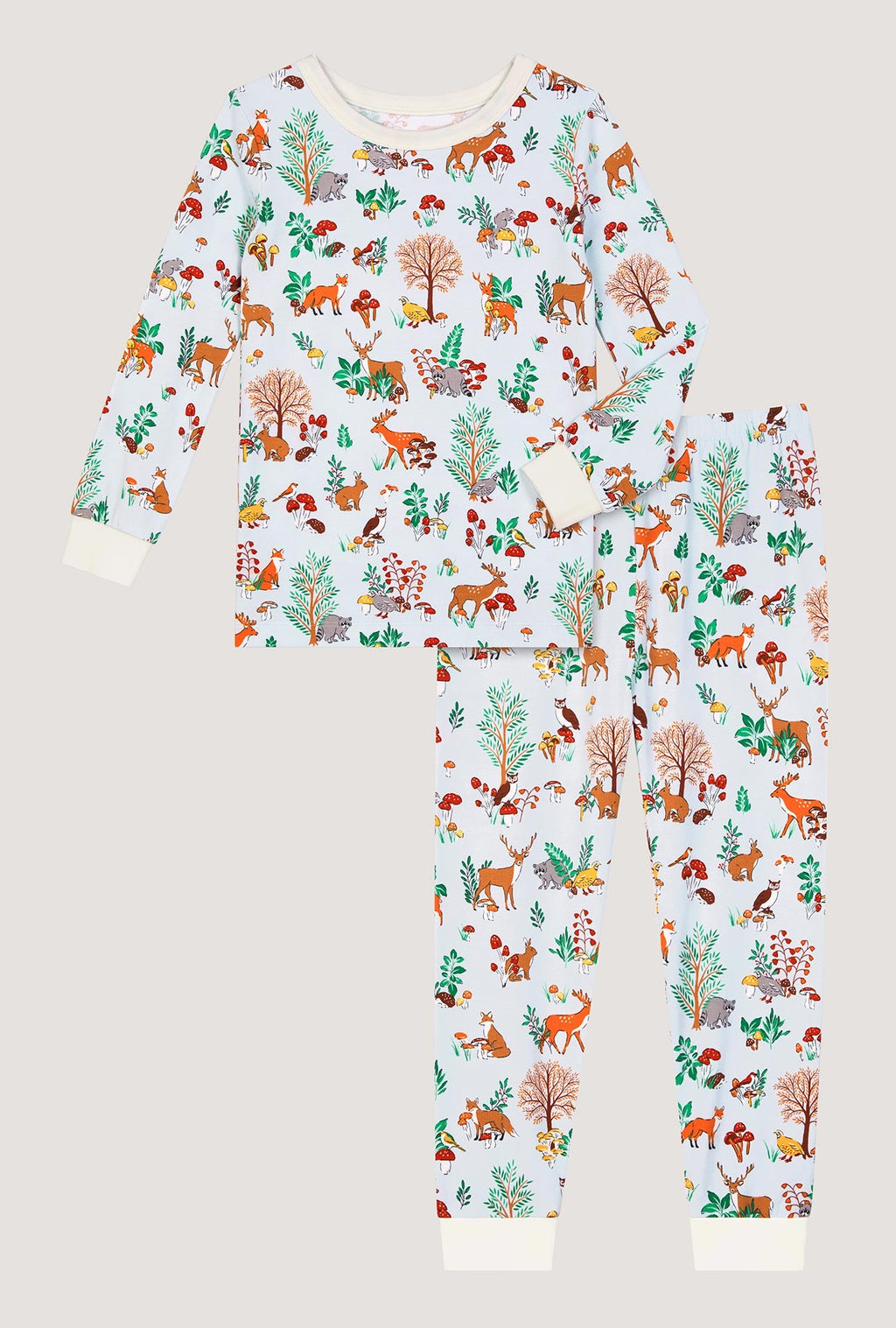 Woodland Wonder Long Sleeve Stretch Jersey Kids Pj Set
