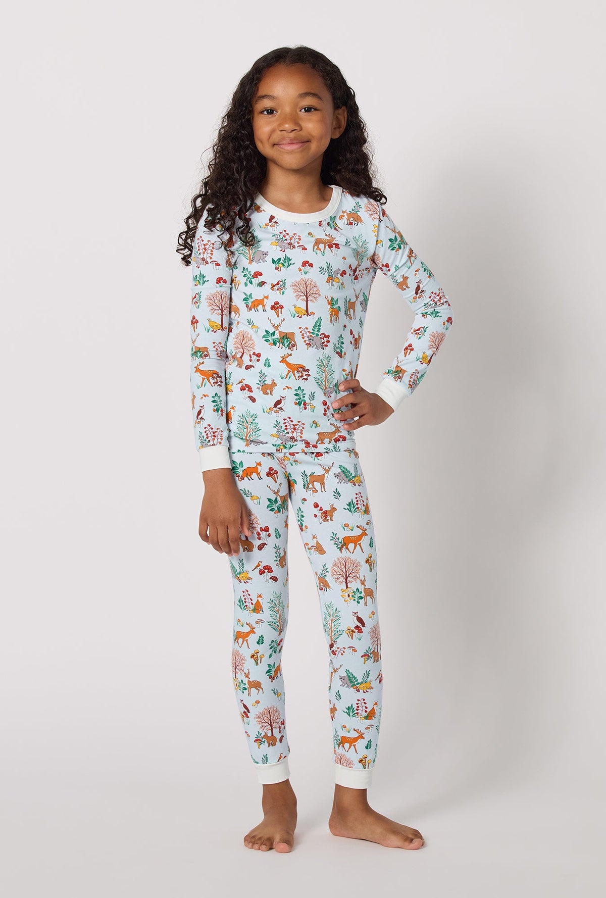 Woodland Wonder Long Sleeve Stretch Jersey Kids Pj Set