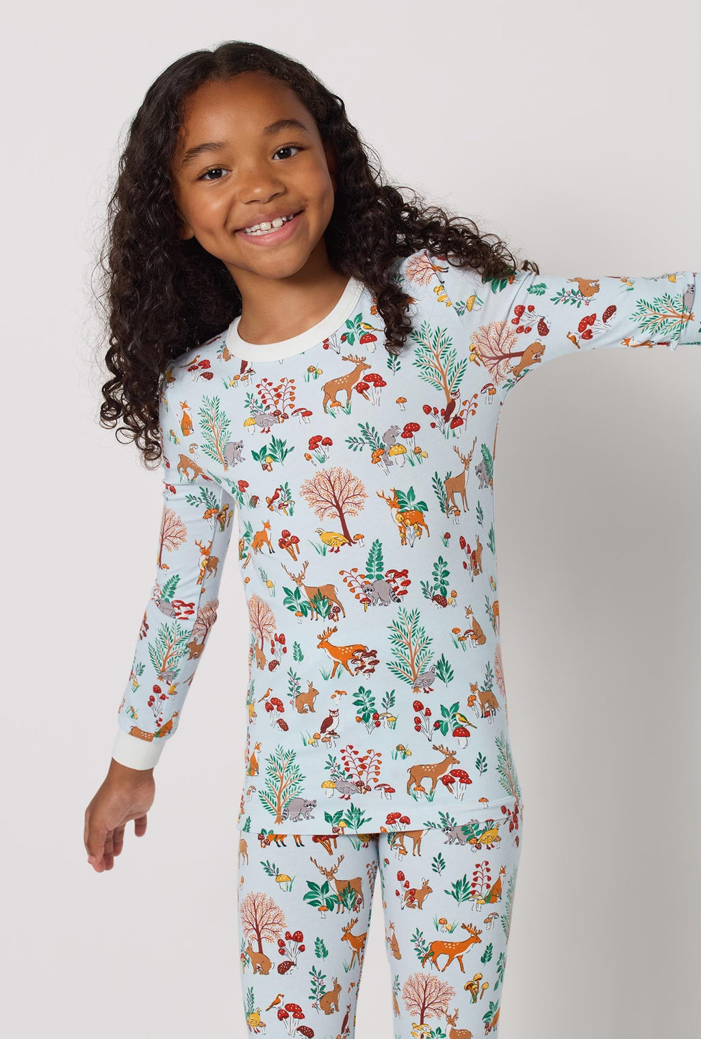 Woodland Wonder Long Sleeve Stretch Jersey Kids Pj Set