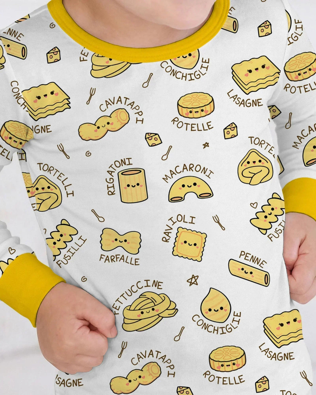 Kawaii Pasta Bamboo Two Piece Long Sleeve Pajama Set