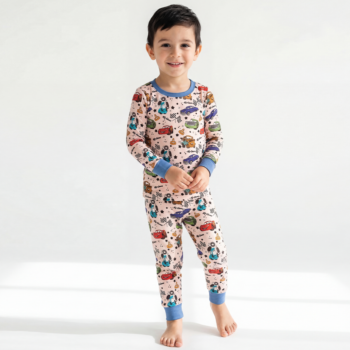 Cartoon Car Pentacle Kids Bamboo Two-Piece Pajama Set