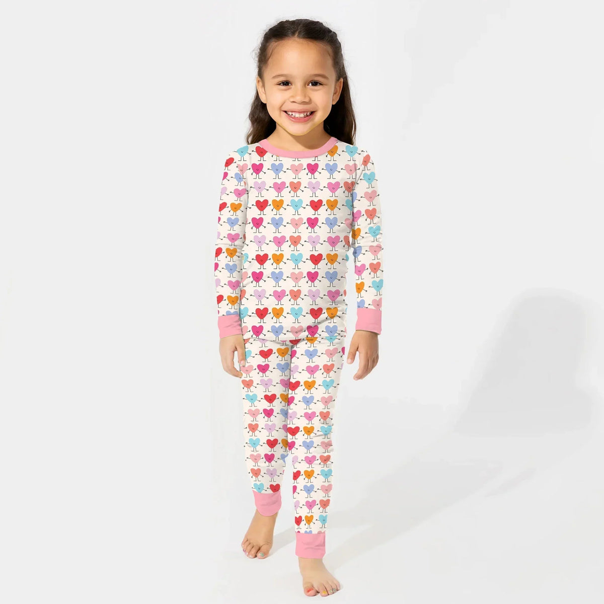 Sweet Hearts Bamboo Two Piece Long Sleeve Pajama Set