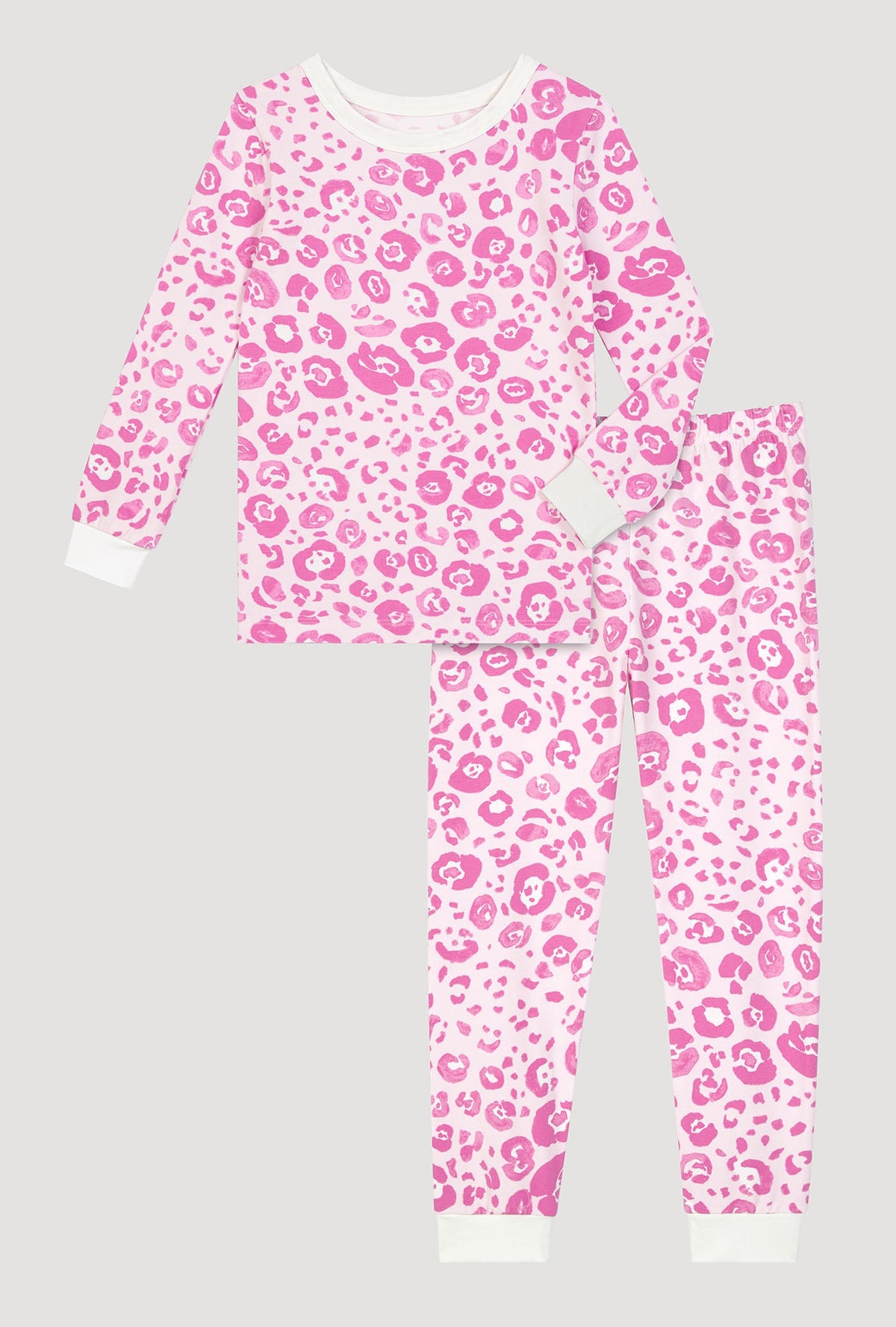 Valentina Leopard Long Sleeve Stretch Jersey Kids Pj Set