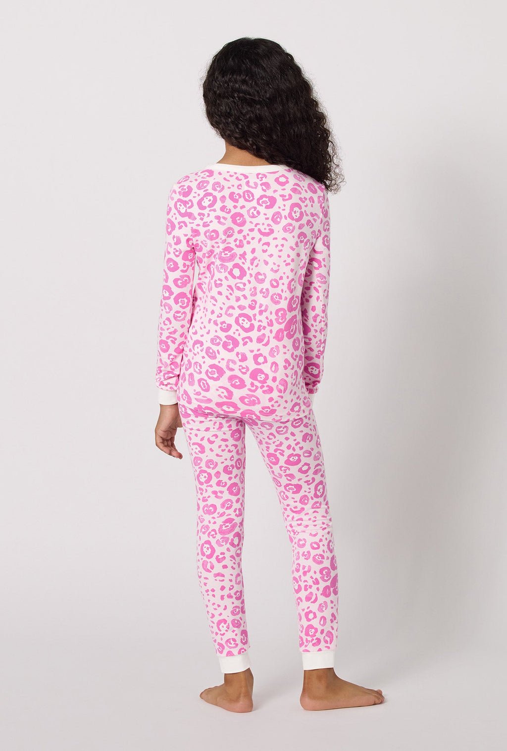 Valentina Leopard Long Sleeve Stretch Jersey Kids Pj Set