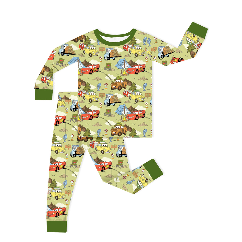 Summer Forest Camping Cars Kids Two-Piece Pajama Set