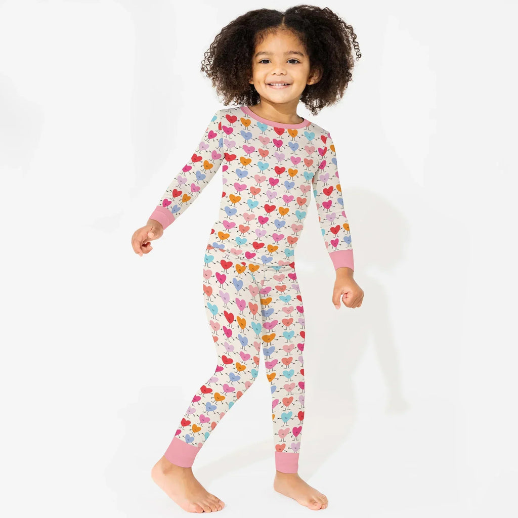 Sweet Hearts Bamboo Two Piece Long Sleeve Pajama Set