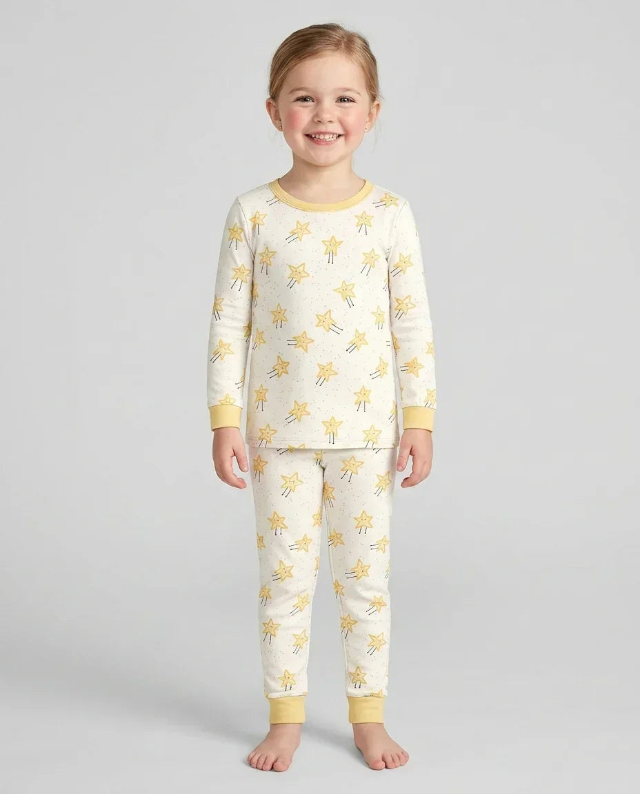 Happy Little Stars Family Matching Bamboo Two Piece Long Sleeve Pajama Set