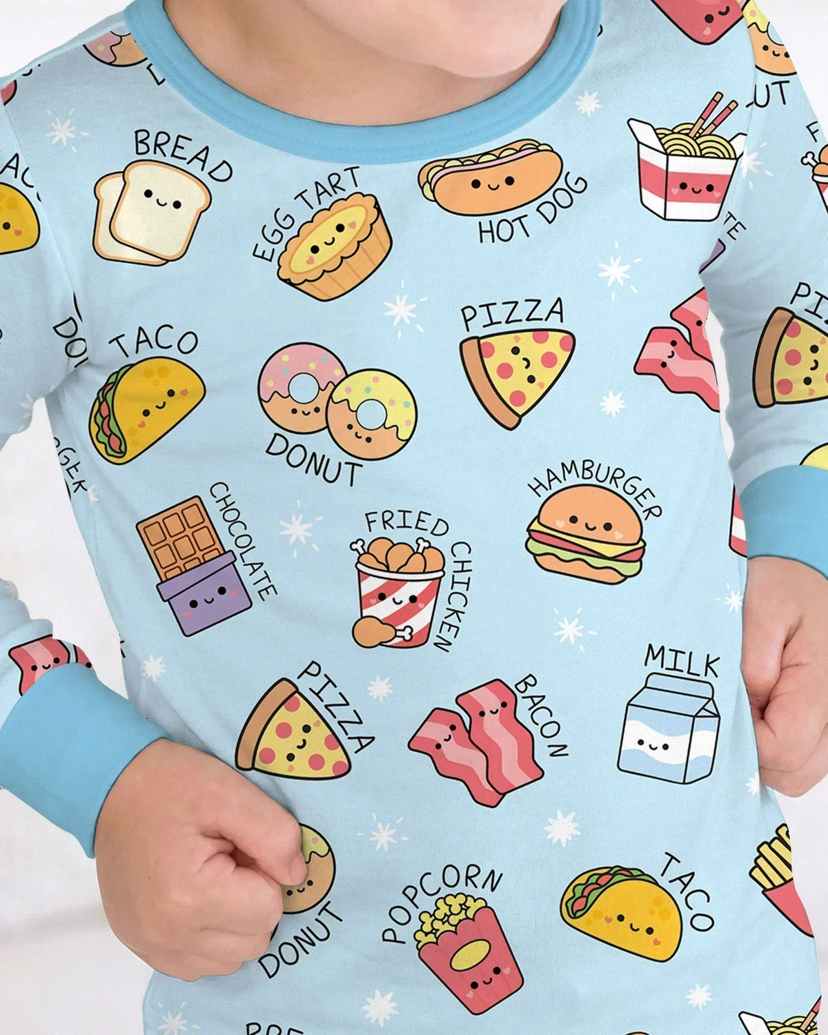 Kawaii Yummy Food Bamboo Two Piece Long Sleeve Pajama Set