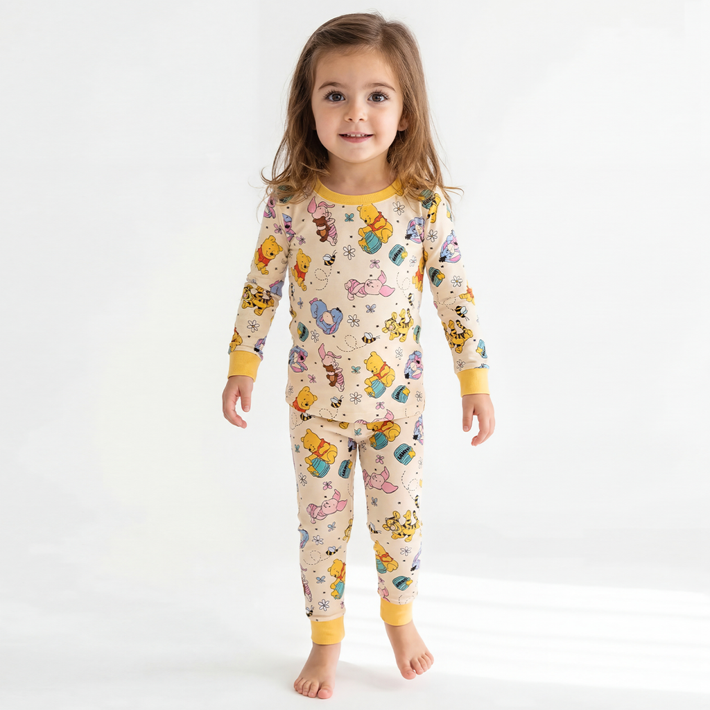 Little Bear Bee Pig Kids Bamboo Two-Piece Pajama Set